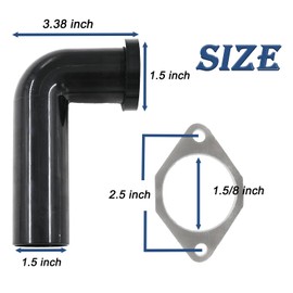 1.5inch Garbage Disposal Drain Elbow, Garbage Disposal Drain Elbow Replacement Kit (Black)