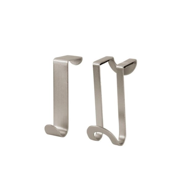 Spectrum Diversified Over the Cabinet Door Hook, 2-Pack, Brushed Nickel
