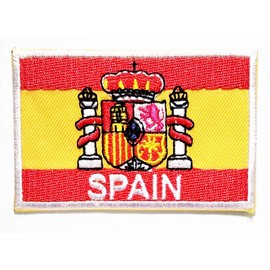 Nipitshop Patches Spain Flag Embroidered Patch Spain Iron On Sew On National Emblem Patch Clothes Bag T-Shirt Jeans Biker Badge Applique Iron on Sew On Patch