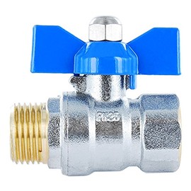 Gen Ebre Brass Ball Valve 2 Pieces Butterfly Handle; male/female; Full Bore – PN, 25 –