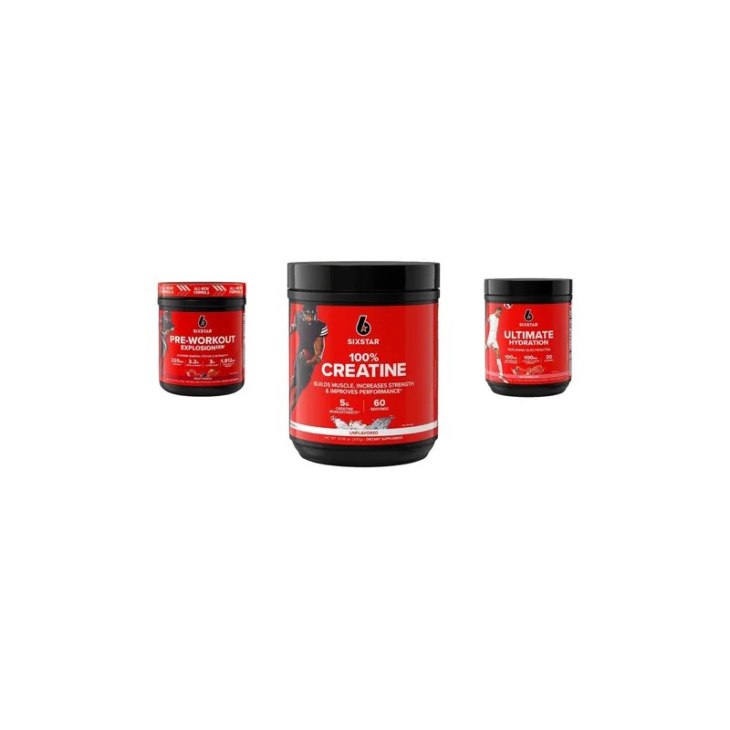 Creatina Six Star Monohidratada en Polvo, Pura y Sin Sabor,
