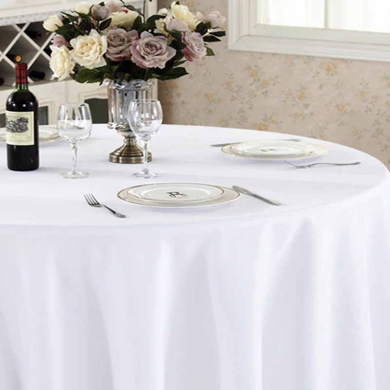 Fabstyles Hotel Solid White Cotton Tablecloth - Rectangle, 60, 60