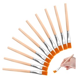 Elqubkan Pack of 30 flat brushes, 3/4 wooden brushes, artist brushes, watercolour brushes, large quantity painting for art