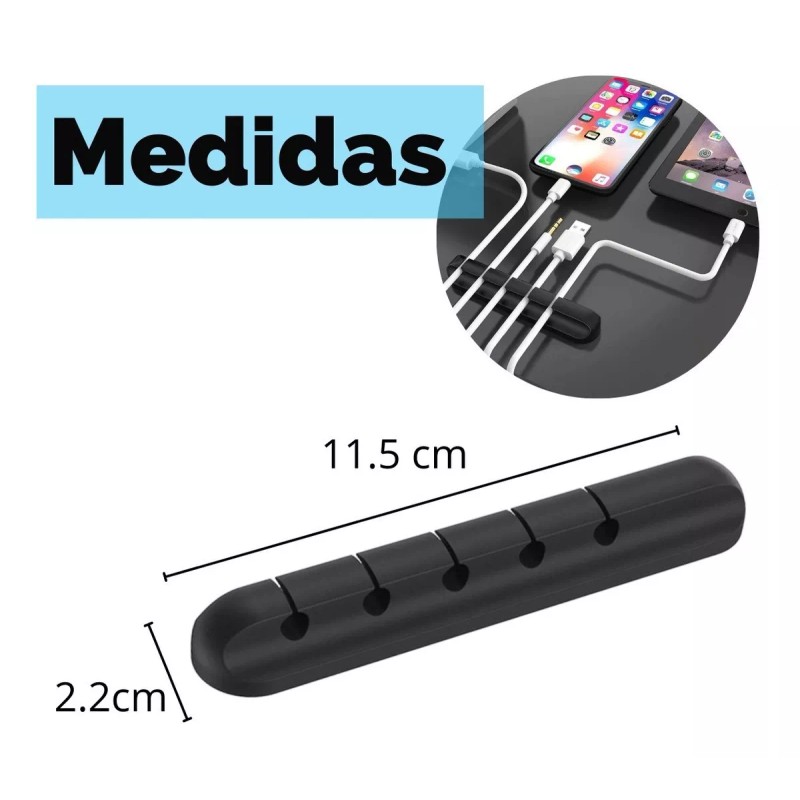 Veraly Organizador De Cables Adherible Silicón Oficina Hogar 1pz F