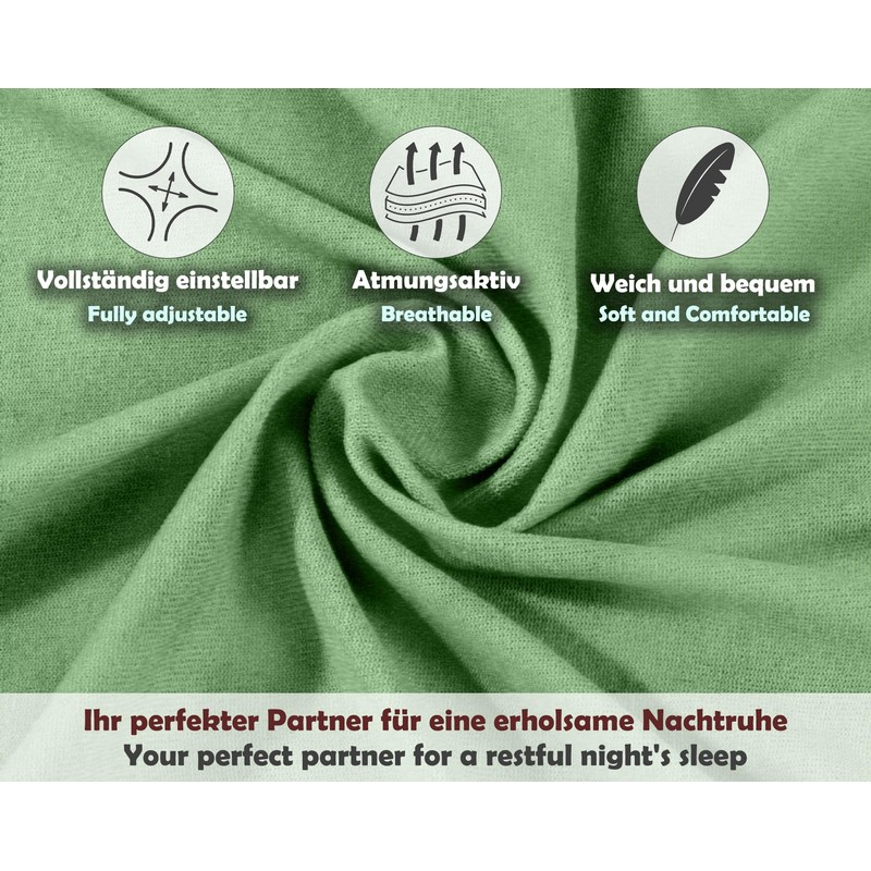 Sesto Senso Fitted Sheet 140 x 200 cm Green for