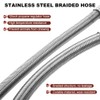 TEENGSE 2Pack RV Stainless Propane Hose with Gauge, 12inch Braided