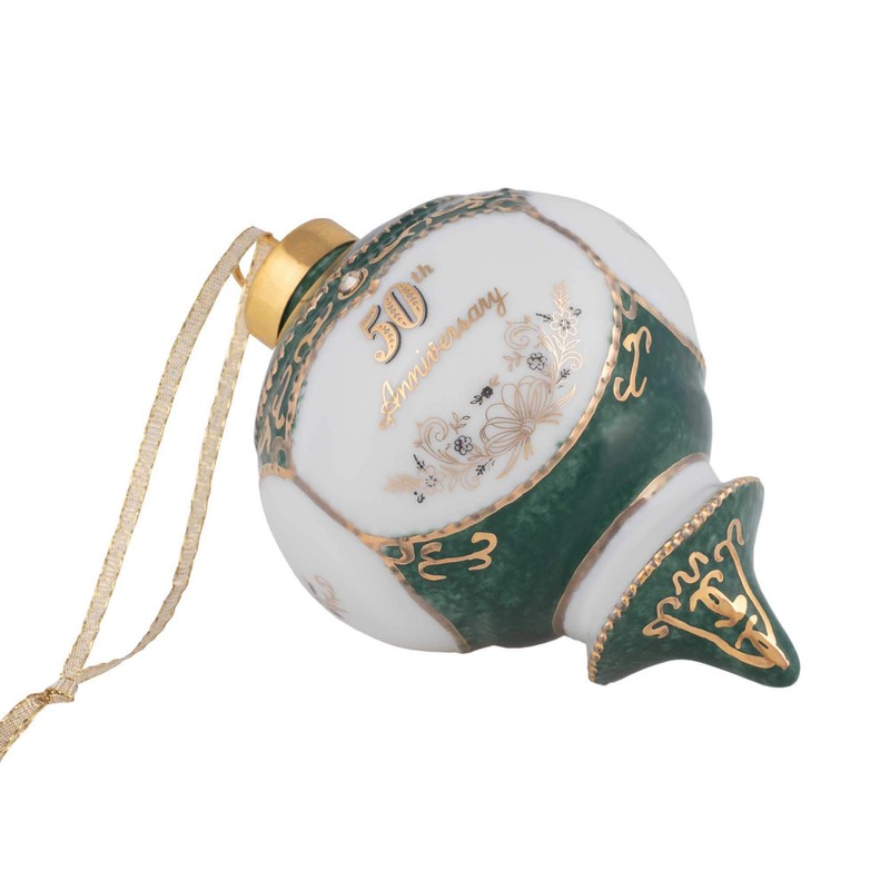 Happy 50th Wedding Anniversary Jewel Victorian 11cm Ball Hanging Ornament