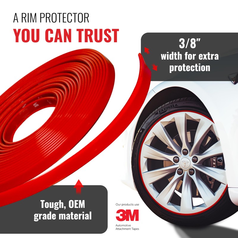 All-Fit Rim Trim Wheel Protection Strips for Curb Rash Prevention