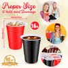 Jingmore 90 Pcs Red and Black Party Cups 16oz Disposable