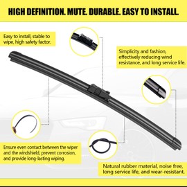 ANIKLUIM® 24"+ 20" Wiper Blades with 11" Rear Wiper Blade Set Replacement for 2013-2023 GMC Acadia Windshield Wipers Original Factory Quality (Pack of 3)