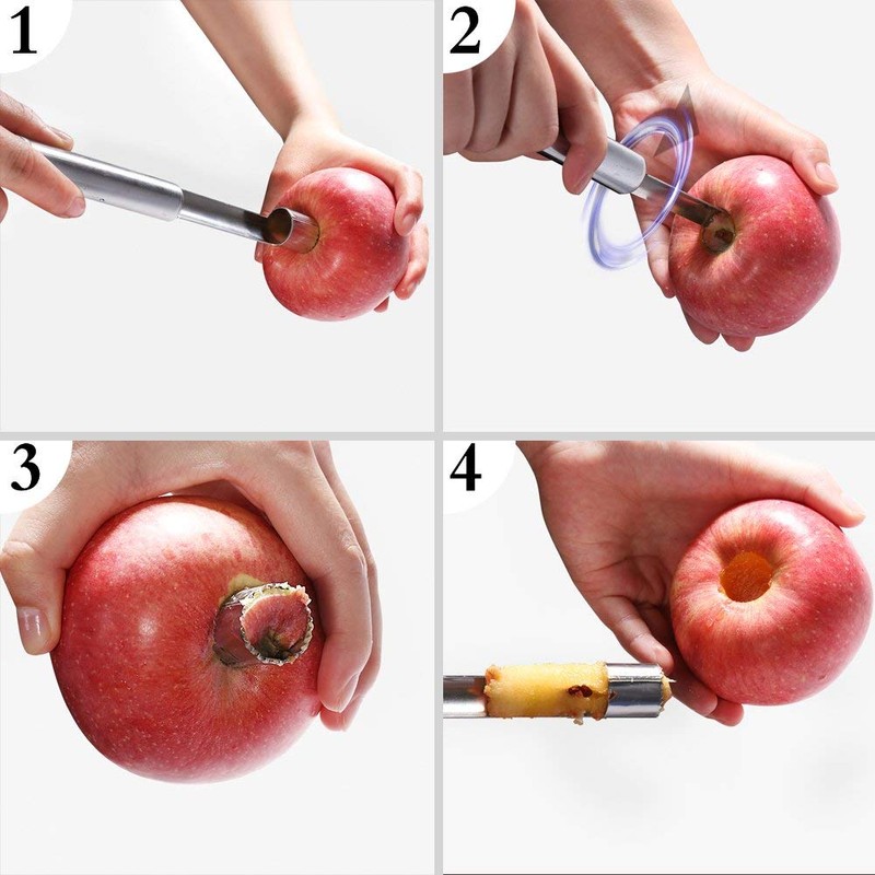 Corer and Pitter Set of 4, Multi-Function Corer and Pitter