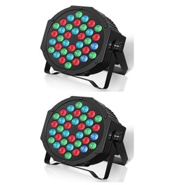 HOLDLAMP Rechargeable Par Lights 36W RGB Battery Powered, Wireless LED Par Lights DJ Uplights Sound Activated Remote Control for Wedding Events Club Party Church Stage Lighting, 2 Pack