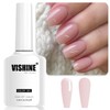 Vishine Pale Pink Gel Nail Polish Nude Jelly Pink Gel Polish Light Translucent Nail Polish Sheer Natural Nail Gel Soak Off U V Gel for French Manicure at Home 0.54 Fl Oz Color E027