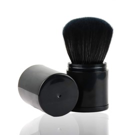 Makeup Brush (Portable and Extendable), "Blush Brush & Powder Brush, 2-Way Cosmetic Brush" (File Hair), Foundation Brush, Face Brush, Cosmetic Brush (Kabuki Brush Type), Makeup Brush, Makeup Brush, Makeup Brush, HIC (Set of 1, Black)
