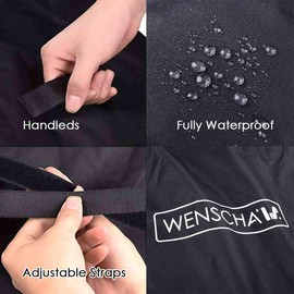 65 Inch BBQ Grill Cover, Wenscha Premium Barbecue Gas Grill Covers Heavy Duty Waterproof, 65x24x44 Inches, UV & Fade & Rip Resistant, Fits Most Brands of Grill - Black