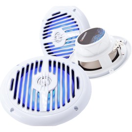 Gravity 2X MG660-LBH 6.5-inch 2-Way Marine Speakers CEA Rated 4 ohms Impedance Frequency Response 80-20 kHz Water Resistant - White Total 350 Watts Peak Power
