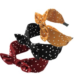 Headband Pack of 4 Women's Wide Retro Headband Hair Band Vintage with Knot Hair Band Fabric Headband for Women Girls Supplies (4bigroseflower)