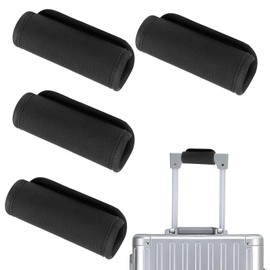 4 Pcs Luggage Handle Wraps for Suitcase Handle Wraps Covers, Soft Comfortable Travel Bag Handle Covers, Luggage Suitcase Tags Identifiers Handle Grips for Travel Accessories (Black)
