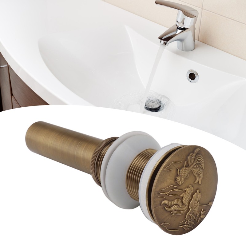 Bathroom Kitchen Sink Drain All Copper Pop Up Sink Drain