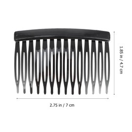Ipetboom 50pcs 14 Teeth Plastic Hair Side Combs, Plastic French Hair Clip Combs Accessories, Bridal Veil Combs Hair Insert Comb Decorative Hair Styling Comb for Women Girls, Black