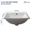Sarlai Bathroom Sink Undermount - 18.5" Pure White Rectangle Undermount