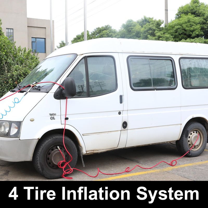 WYNNsky 4 Tire Inflation Deflation System, 1/4’’ Rubber Hose with