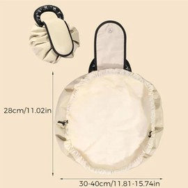 Lay Flat Drawstring Make up Bag, 1Pc Flat Lay Makeup Bag,Drawstring Makeup Storage Bag,Lazy Drawstring Makeup Bag, Lazy Drawstring Cosmetic Bag,Lazy Drawstring Makeup Bag Flat Lay Makeup Bag,Pink