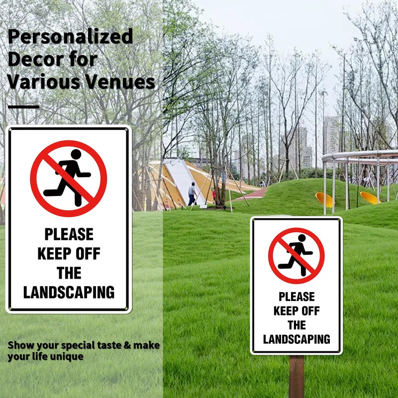 Kadezia 7.8" x 11.9" Aluminum "Please Keep Off the Landscaping"