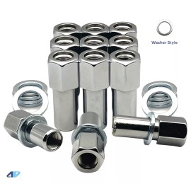White Knight Wheel Accessories 10 Lug Nuts 1/2-20 Open End Chrome SST Mag Lug + Washer 1.38 Shank Cragar Ford