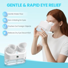 Huanyu Electric Portable Eye Wash Station 2 Clean Modes Emergency Eyewash Station Detachable Eye Wash Cup Washing Kit with Sewage System 100ml Water Tank Suitable for Dry Eyes Workplace Safety