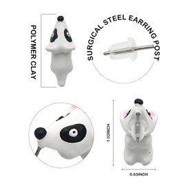 Ulobey Cute Animal Bite Ear Studs Earring - Fashion 3D Polymer Clay for Girls Women - Simple Cartoon Soft Pottery Ear Studs Decors - Creatives Gifts Accessories - Triceratops