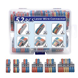 YQSIYU 52 Pcs Wire Connectors Kit 28-12AWG Quick Connect Lever Wire Connectors, Multi-Model Lever Nuts Kits