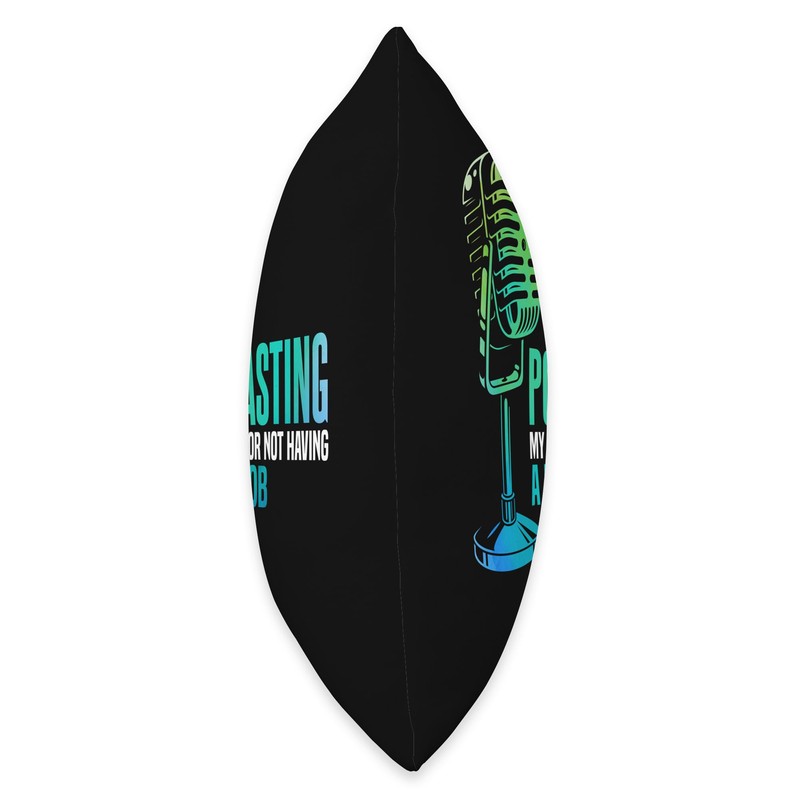 Radio Podcaster Podcast Microphone Throw Pillow