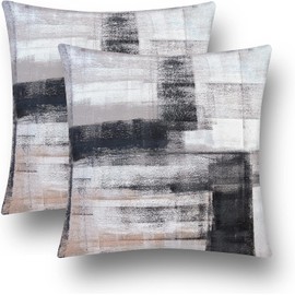 QUALKNOY Set of 2 Velvet Navy Blue Cushion Covers 45 x 45 cm Modern Art Abstract Throw Pillow Case 18"x18" for Living Room Sofa Bed Outdoor Garden Home Decor Pillowcases