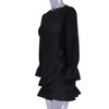 WEEPINLEE Womens Long Sleeve Round Neck Ruffles Wrap Dresses Party