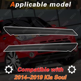 TODO Exterior Molding Pair Gloss Black Windshield Pillar Trim Compatible with 2014-2018 Kia Soul Replace 86170-B2000 86180-B2000 (Driver Left/Passenger Right Side)