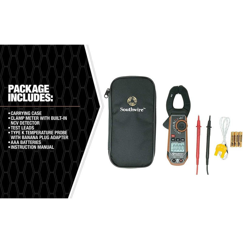 Southwire 21510N clamp meter, third-hand test probe holder, 400A AC
