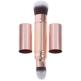 Totority Brocha De Maquillaje De Doble Punta Retráctil Mini 5.90In Para Base Y Polvos Sueltos Herramienta Portátil Para Difuminar Y Corregir Imperfecciones