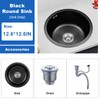 Black Round RV Sink 13 Inch Undermount Kitchen Single Bowl
