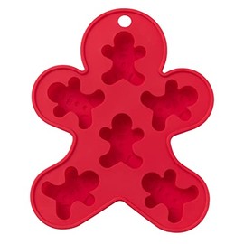 Chef Craft Select Silicone Holiday Ice Cube Tray, 6 Cube, Red