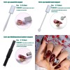 8 Pieces Cat Eye Magnet for Nails Double-head Flower Design