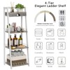 keomaisyto 4-Tier Elegant Ladder Shelf, Bathroom Storage Shelf, Ladder Bookshelf