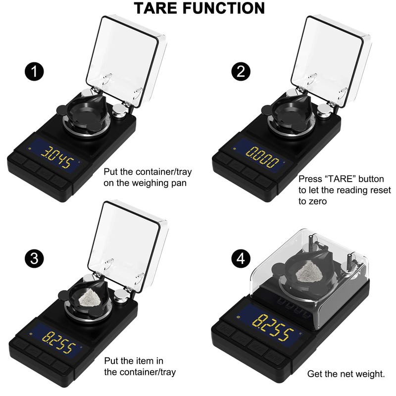 MAXUS Digital Milligram Scale 50g/0.001g, Compact Mg Scale with 20g