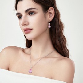 Inpasne Teardrop Dangle Drop Earrings for Women 925 Sterling Silver Leverback Earrings Pink Tourmaline Earrings October Birthstone Jewelry Gifts for Women Mom Her Wife
