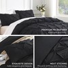 Andency Black Pinch Pleat Comforter Full(79x90Inch), 3 Pieces(1 Pintuck Comforter