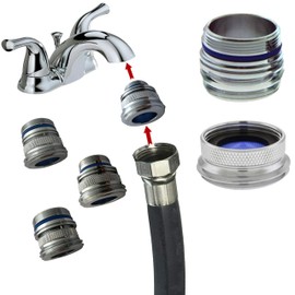 Neoperl Faucet Adapter - Convert Hidden Aerator to 3/4" Male Hose - Chrome Plated Brass - All 4 Sizes (Standard, Junior, Tiny Junior & Tom Thumb)