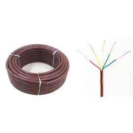 eastwire 18/5 50ft Thermostat Wire 18/5 18 Gauge 5 Conductors ETL 18-5 50 Feet Brown (18/5, 50ft)