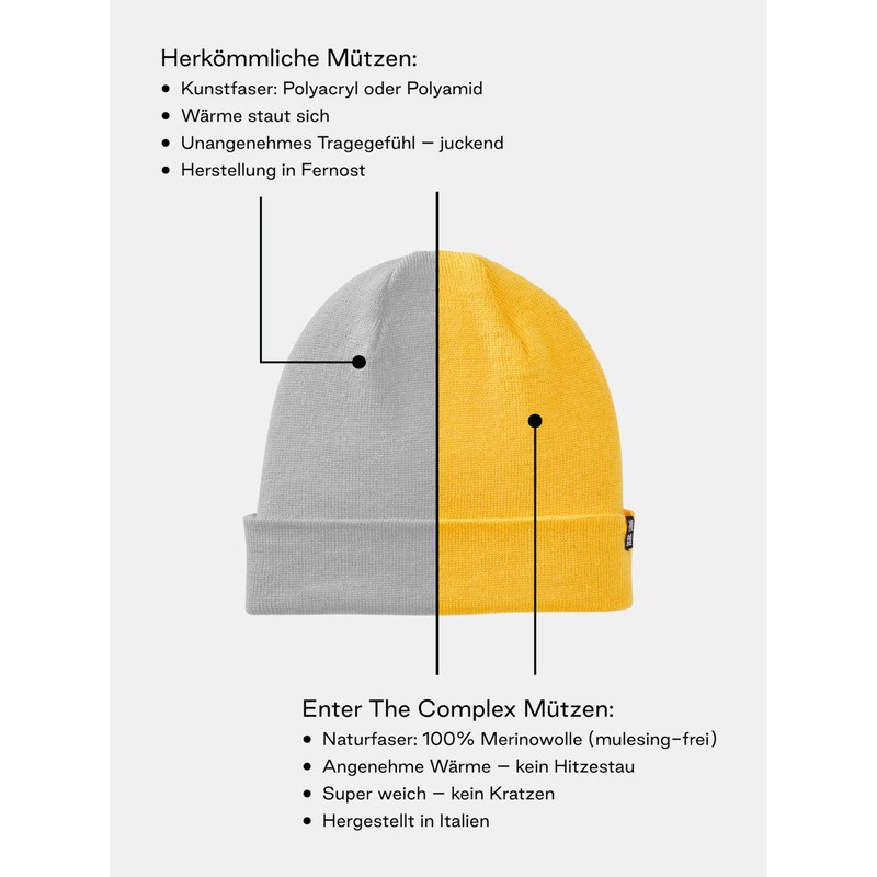 Enter the Complex® Merino Beanie, Merino Hat Made of 100%