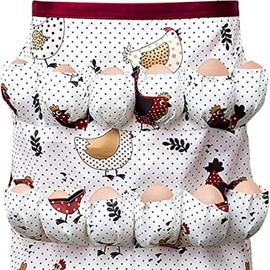LIMEOW An egg apron, canvas apron, egg apron, collecting chicken eggs, eggs with multiple pockets, collecting apron egg apron, canvas eggs apron for fresh eggs, chicken, duck, goose, eggs, blue