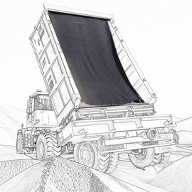 SUMORISE Dump Trailer Tarp 7'X14' - Heavy Duty Dump Truck Mesh Tarp with Double Pockets,Reinforced Double Needle Stitch Webbing Ripping Tearing Stop,No Rust Thicker Brass Grommets,Uv-Protective(Black)